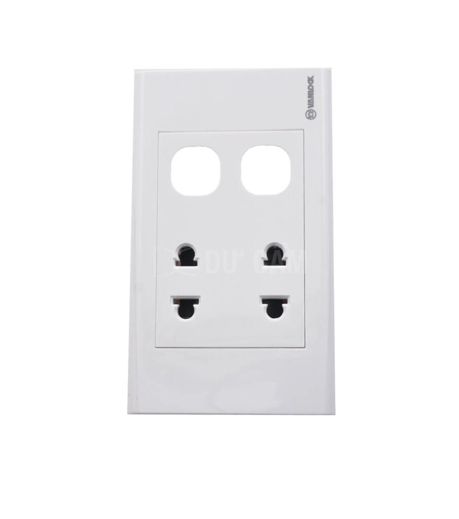 Mặt 2 Ổ Cắm 2 Chấu Và 2 Lỗ Sino