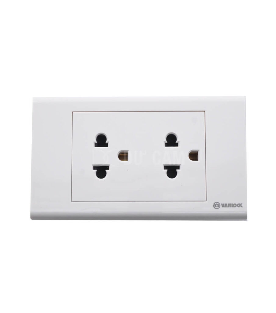 Ổ Cắm Đôi 3 Chấu Sino